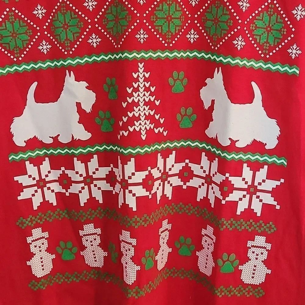 Christmas schnauzer long sleeve shirt size M - Picture 3 of 4